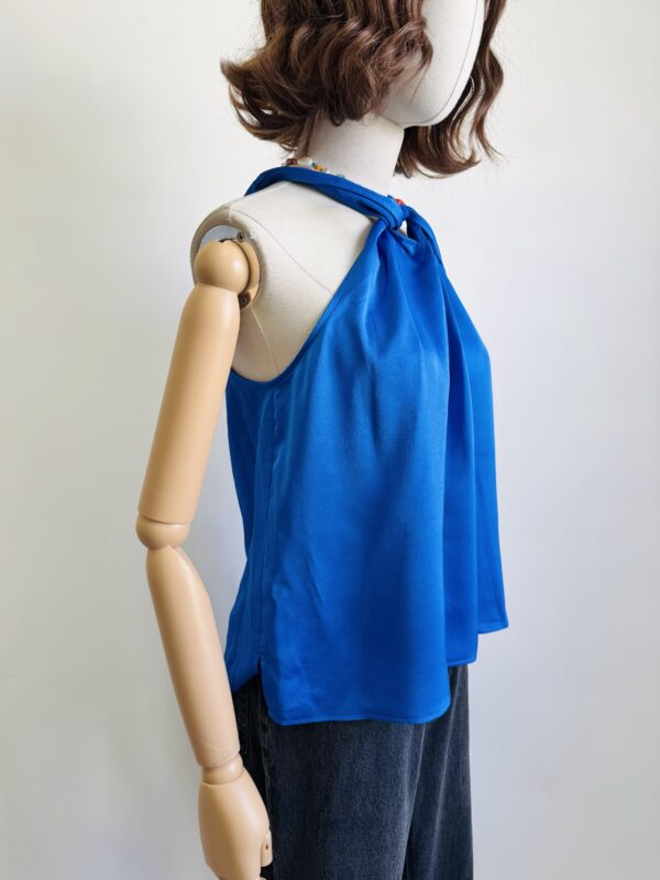 Blusa cruzada azul Talla S - Image 3