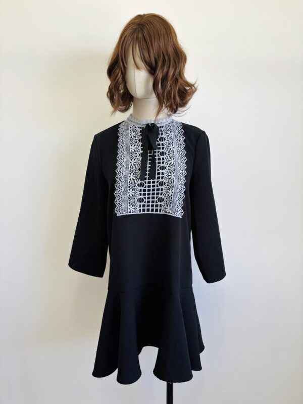 Vestido Negro con Encaje Zara Talla M