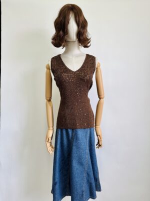 Blusa 100% seda lentejuelas Talla M