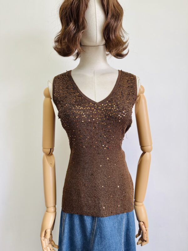 Blusa 100% seda lentejuelas Talla M - Image 2
