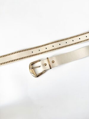 Cinto beige remaches 100 cm