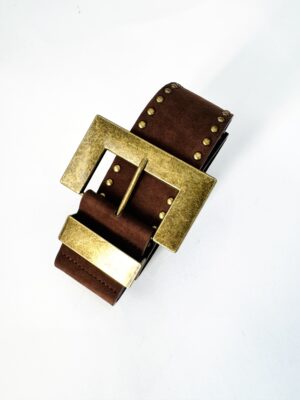 Cinto remaches caf茅 Velvet 100 cm