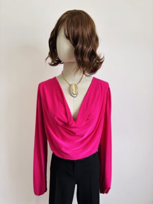Blusa drapeada brillante Talla M-L