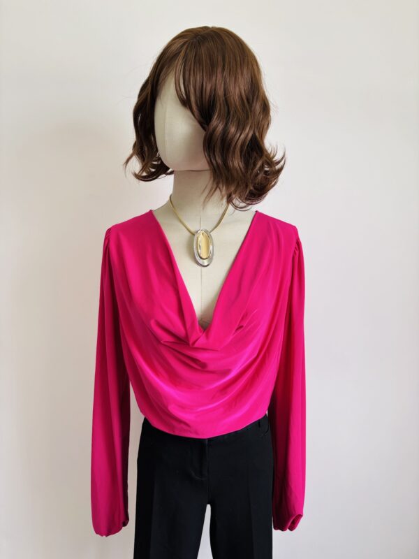 Blusa drapeada brillante Talla M-L