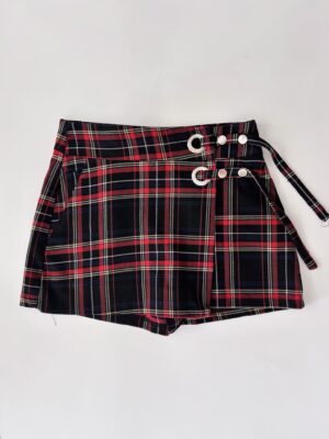 Faldashort a cuadros roja Pull&Bear Talla XS