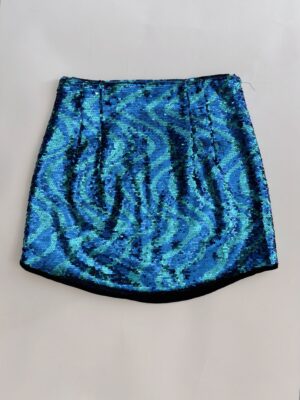 Falda lentejuelas azules Zara Talla XS