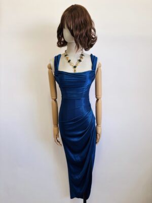 Vestido Azul metálico Talla 6 o S/M