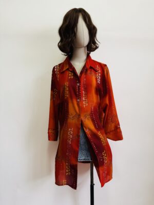 Camisa naranja estampada Talla L