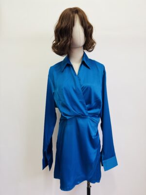 Vestido azul satinado Nuevo Talla M