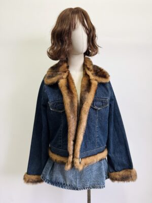 Chamarra de mezclilla faux fur Talla M
