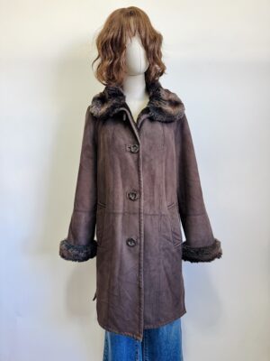 Abrigo café afelpado Talla S