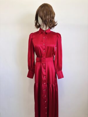 Vestido rojo satinado Talla S