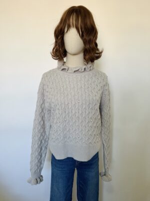 Sueter gris con perlas Talla S