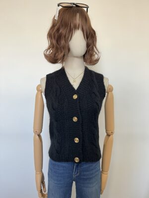 Chaleco negro tejido Talla S