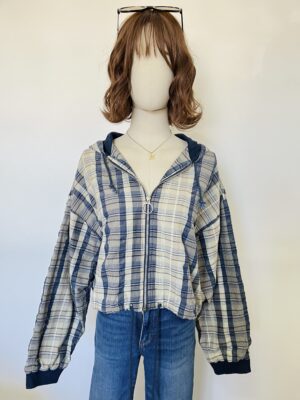 Sudadera globo a cuadros Talla M