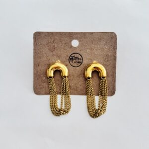 Aretes colgantes dorados