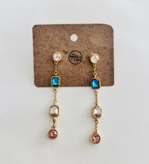 Aretes diamantes colgantes