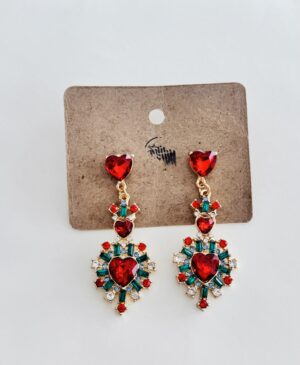 Aretes corazón colgantes
