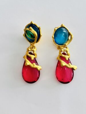 Aretes largos gemas