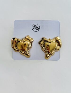 Aretes corazón flamas ac