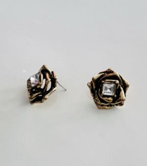 Aretes flores diamante