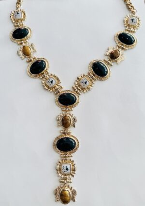 Collar largo tonos verdes