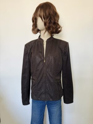 Chaqueta café print Talla S-M