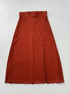 Falda midi naranja Bershka Talla XS