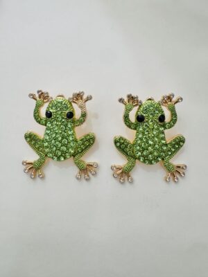 Aretes rana brillantes