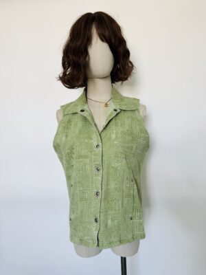 Chaleco de mezclilla verde Talla S