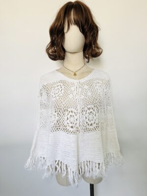 Chal tejido de flores Unitalla