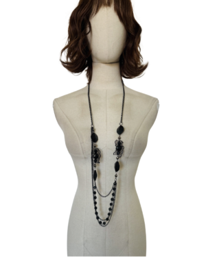 Collar largo negro