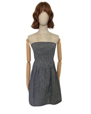 Vestido strapless a cuadros Talla S