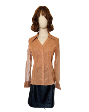 Camisa Mesh bordada Talla S