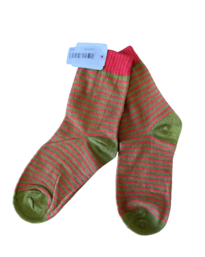 Calceta lineas verde/rojo Uni