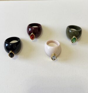 Anillos anchos diamante (1 pieza)