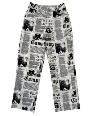 Pantal贸n Estampado Periodico Talla S/M